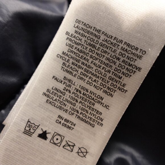 Columbia Hooded Insulated Jacket Women’s Large Navy Winter Sherpa Trim - Picture 15 of 16